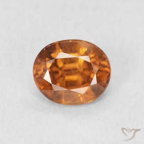1.02ct 天然 オレンジブラウン ジルコン, 楕円形, VS
