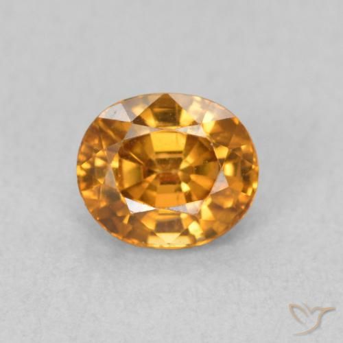 1.06ct 天然 アーシーオレンジ ジルコン, 楕円形, VVS-VS
