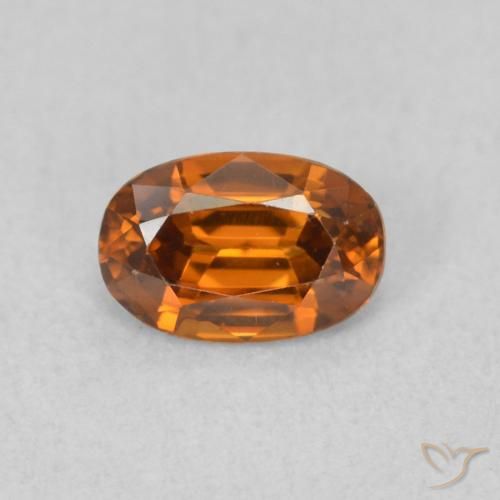 0.77ct 天然 ディープオレンジ ジルコン, 楕円形, VVS-VS