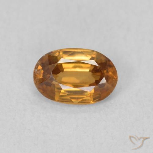 0.70ct 天然 ラストオレンジ ジルコン, 楕円形, VVS-VS