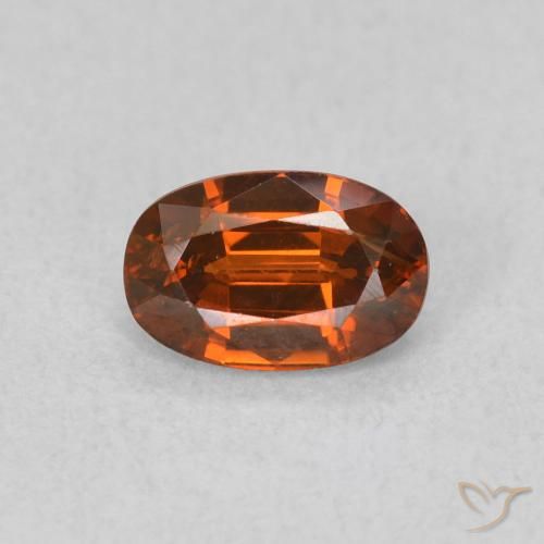 0.82ct 天然 赤みがかったオレンジ ジルコン, 楕円形, VVS-VS