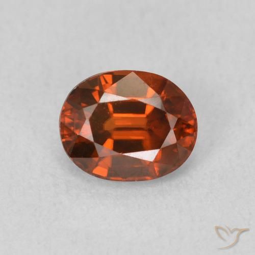 0.99ct 天然 ディープオレンジ ジルコン, 楕円形, VVS-VS
