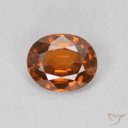 0.90ct 天然 ファイアオレンジ ジルコン, 楕円形, VVS-VS