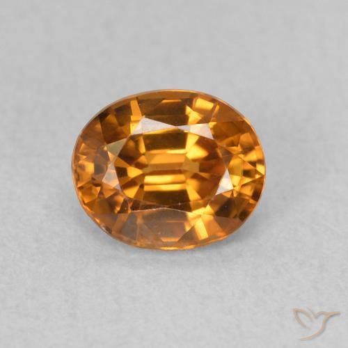 1.06ct 天然 アーシーオレンジ ジルコン, 楕円形, VVS-VS