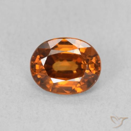 0.99ct 天然 アーシーオレンジ ジルコン, 楕円形, VVS-VS