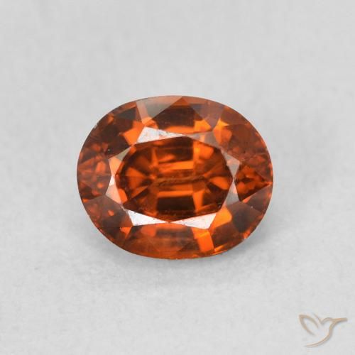 1.15ct 天然 赤みがかったオレンジ ジルコン, 楕円形, VVS-VS