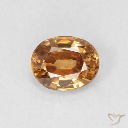 0.93ct 天然 オレンジブラウン ジルコン, 楕円形, VVS