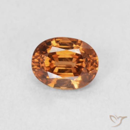 0.63ct 天然 ディープオレンジ ジルコン, 楕円形, VVS