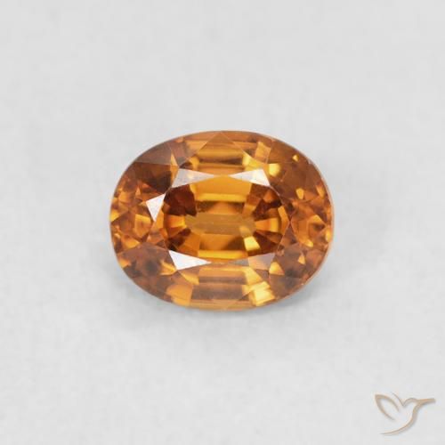 0.66ct 天然 ミディアムオレンジ ジルコン, 楕円形, VVS