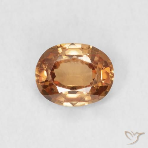0.54ct 天然 オレンジブラウン ジルコン, 楕円形, VVS