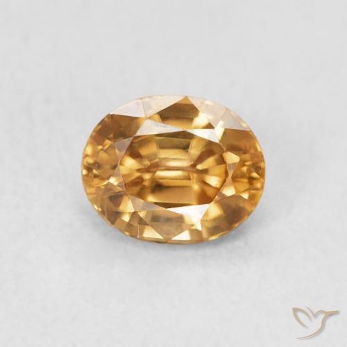 1.09ct 天然 ゴールデンピーチ ジルコン, 楕円形, VS