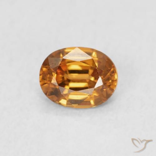 0.61ct 天然 ディープオレンジ ジルコン, 楕円形, VVS