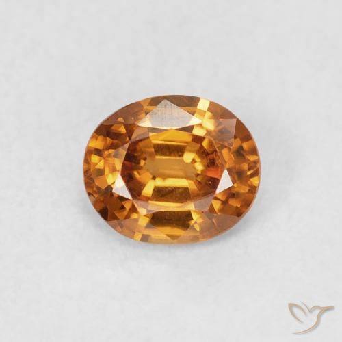 0.83ct 天然 オレンジブラウン ジルコン, 楕円形, VVS