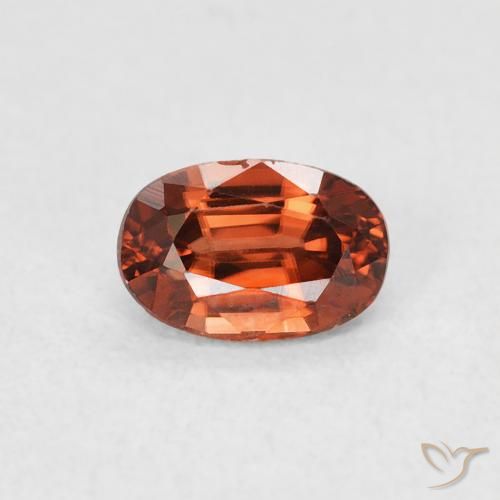 0.85ct 天然 赤みがかったオレンジ ジルコン, 楕円形, VVS-VS