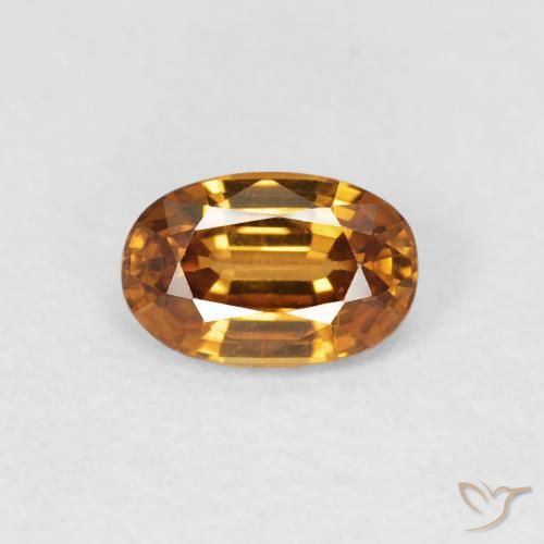0.76ct 天然 ミディアムオレンジ ジルコン, 楕円形, VVS-VS