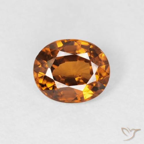 0.90ct 天然 アースオレンジ ジルコン, 楕円形, VVS-VS