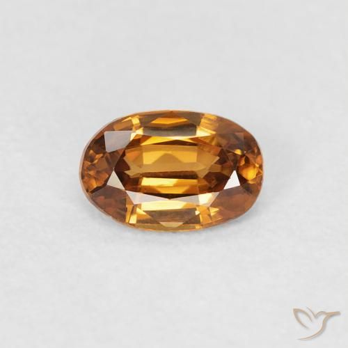 0.68ct 天然 オレンジブラウン ジルコン, 楕円形, VVS-VS