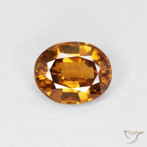 0.82ct 天然 オレンジブラウン ジルコン, 楕円形, VVS-VS