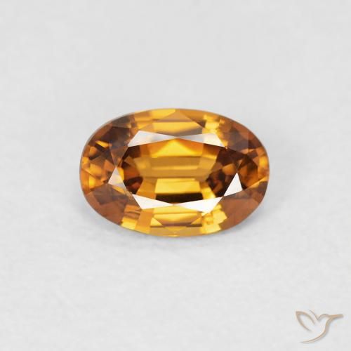 0.69ct 天然 ミディアムオレンジ ジルコン, 楕円形, VVS-VS
