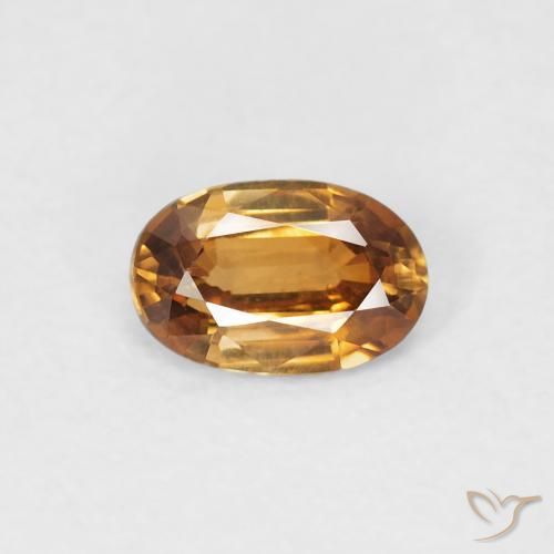 0.66ct 天然 オレンジブラウン ジルコン, 楕円形, VVS-VS