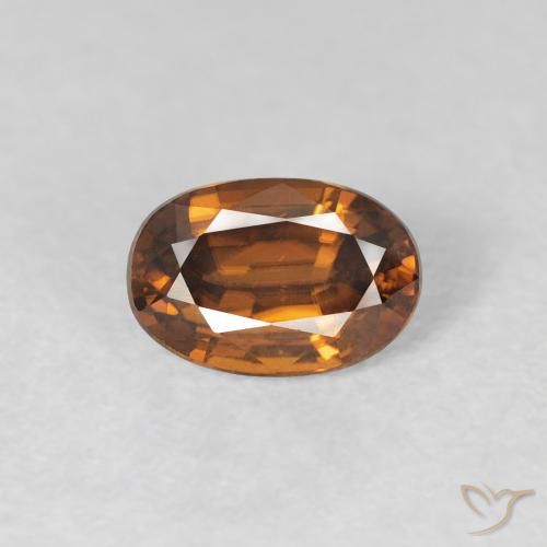0.86ct 天然 茶色がかったオレンジ ジルコン, 楕円形, VVS