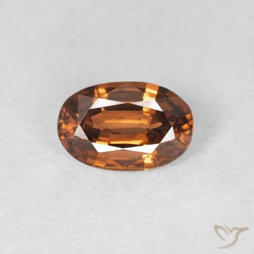 0.67ct 天然 濃い茶色がかったオレンジ ジルコン, 楕円形, VVS