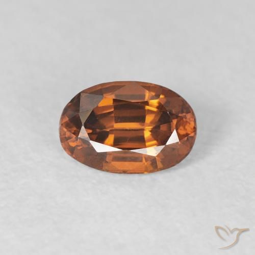 0.78ct 天然 ミディアムオレンジ ジルコン, 楕円形, VVS
