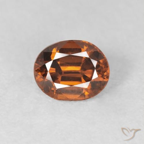 1.00ct 天然 ディープオレンジ ジルコン, 楕円形, VVS