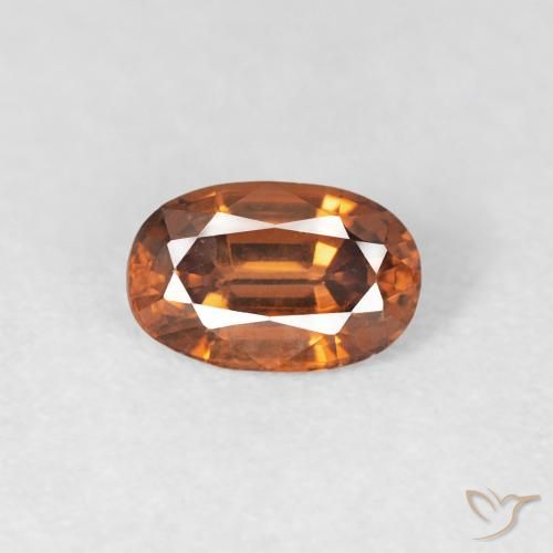 0.69ct 天然 ディープオレンジ ジルコン, 楕円形, VVS