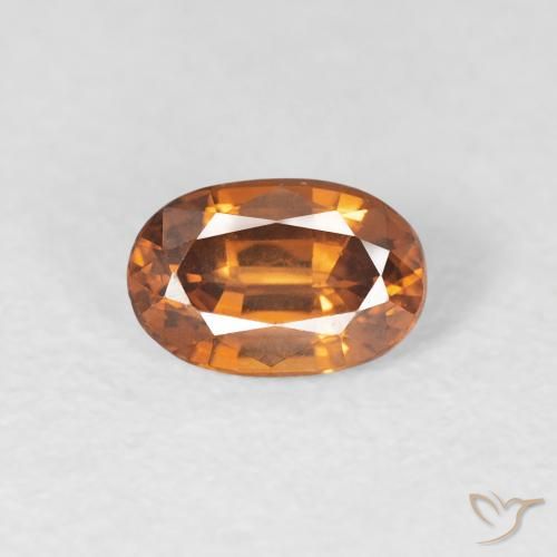 0.75ct 天然 ディープオレンジ ジルコン, 楕円形, VVS