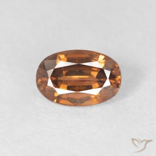 0.86ct 天然 ミディアムオレンジ ジルコン, 楕円形, VVS