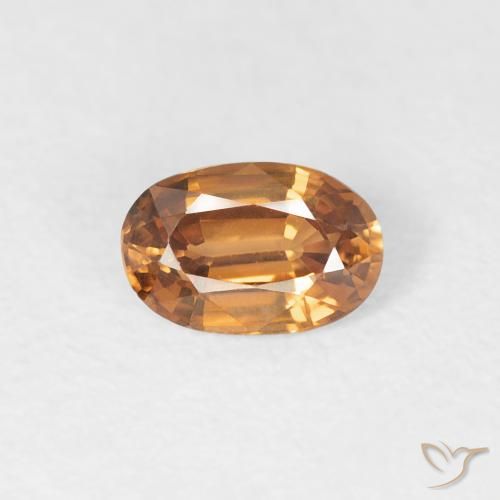 0.64ct 天然 ミディアムオレンジ ジルコン, 楕円形, VVS