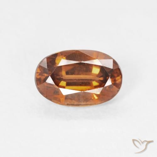 0.73ct 天然 ミディアムオレンジ ジルコン, 楕円形, VVS