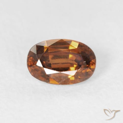 0.81ct 天然 茶色がかったオレンジ ジルコン, 楕円形, VVS