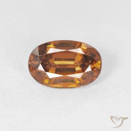 0.76ct 天然 アースオレンジ ジルコン, 楕円形, VVS