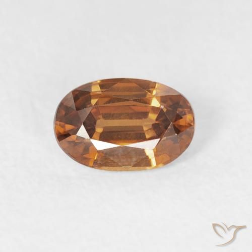 0.74ct 天然 ミディアムオレンジ ジルコン, 楕円形, VVS