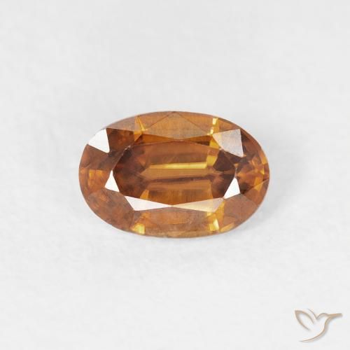 0.69ct 天然 オレンジブラウン ジルコン, 楕円形, VVS