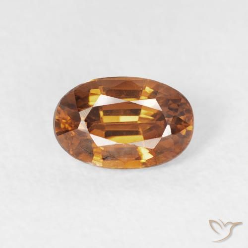 0.84ct 天然 ミディアムオレンジ ジルコン, 楕円形, VVS
