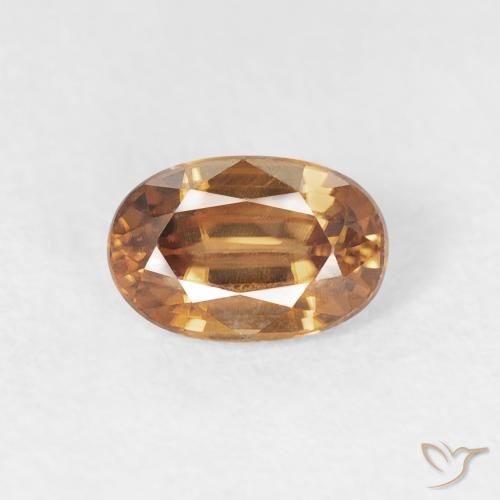 0.80ct 天然 オレンジブラウン ジルコン, 楕円形, VVS
