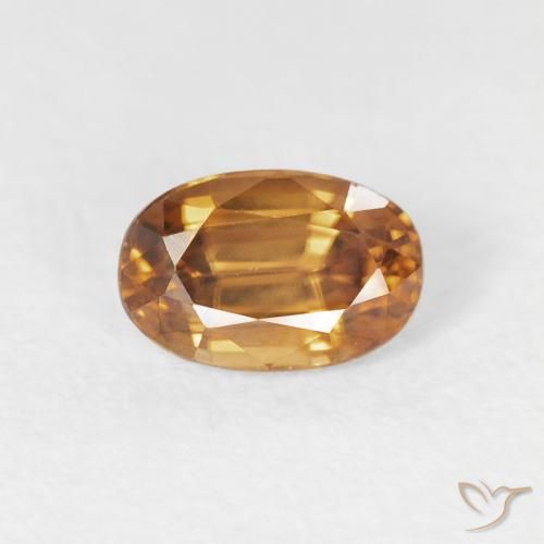 0.83ct 天然 オレンジブラウン ジルコン, 楕円形, VVS
