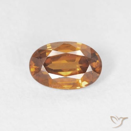 0.71ct 天然 オレンジブラウン ジルコン, 楕円形, VVS