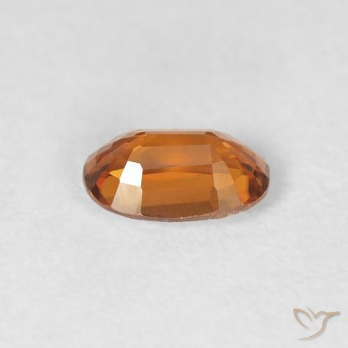 0.71カラットの天然Medium Dark-Orangeジルコン、楕円形、VVS
