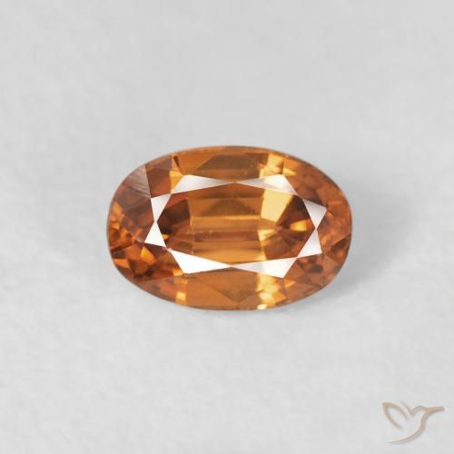 0.85ct 天然 ミディアムオレンジ ジルコン, 楕円形, VVS