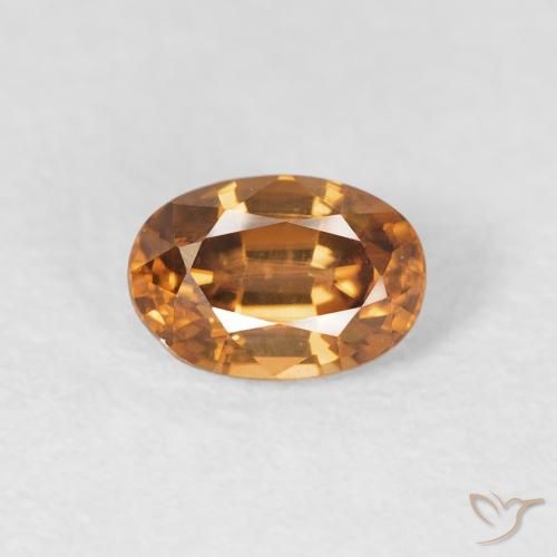 0.91ct 天然 ミディアムオレンジ ジルコン, 楕円形, VVS-VS