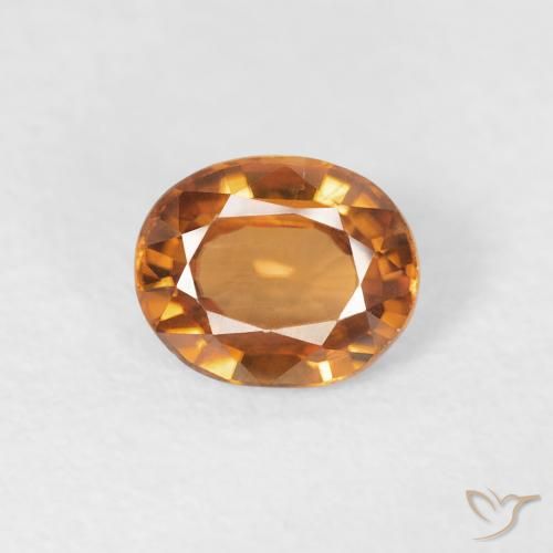 0.86ct 天然 ディープオレンジ ジルコン, 楕円形, VVS-VS