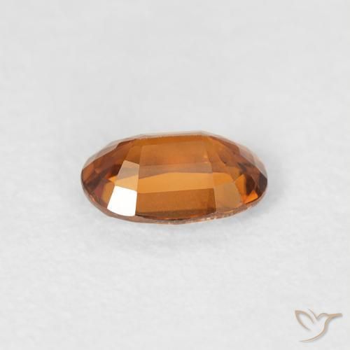 0.68カラットの天然Medium Dark-Orangeジルコン、楕円形、VVS-VS