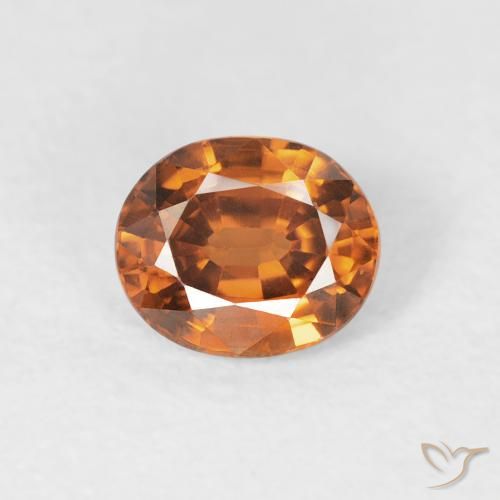 1.05ct 天然 ディープオレンジ ジルコン, 楕円形, VVS-VS