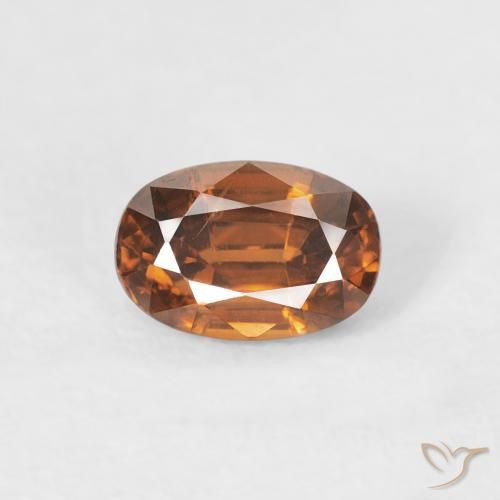 0.93ct 天然 アースオレンジ ジルコン, 楕円形, VVS-VS