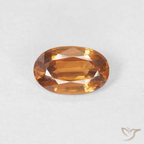 0.63ct 天然 ミディアムオレンジ ジルコン, 楕円形, VVS-VS