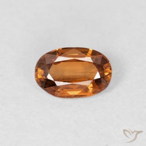 0.66ct 天然 茶色がかったオレンジ ジルコン, 楕円形, VVS